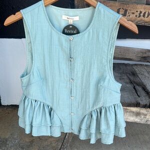 Women's mint Blue Sleeveless Top new with tag